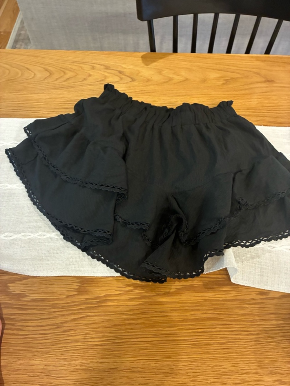 Amazon Black Tiered Ruffle Mini Skirt